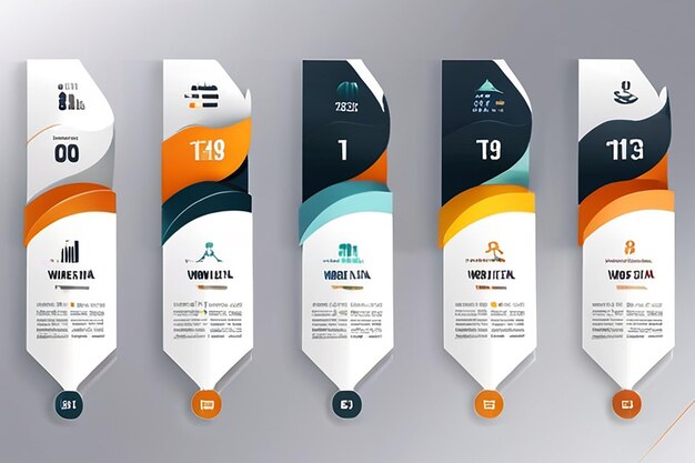 Business data visualization timeline infographic icons designed for abstract background template milestone element modern diagram