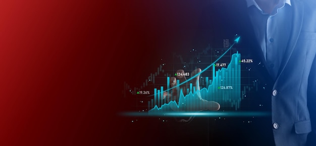 Business development financial plan and strategyAnalysis finance graph and market chart investment Digital economy exchangeDevelopment and growing growth planStock market investmentbanking