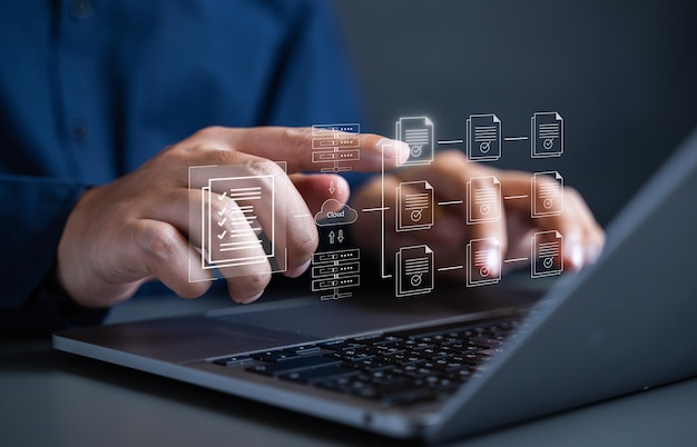 Business document paper icon document management system dms