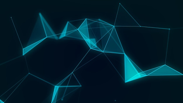 Business futuristic backdrop Network connection structure cyberspace with moving particles Abstract