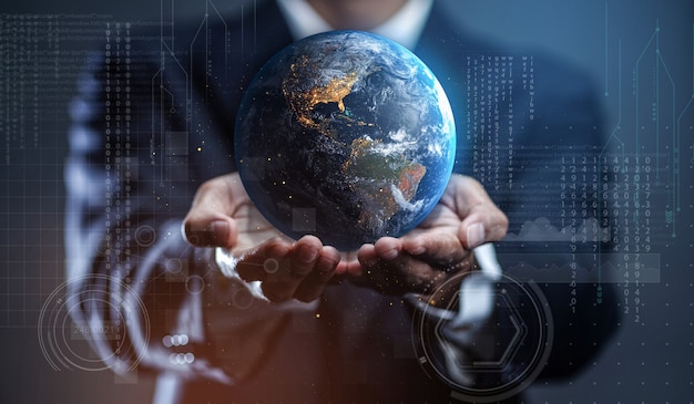 Businessman Holding Earth