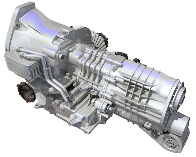 Car Transmission 3D rendering Trans on white background