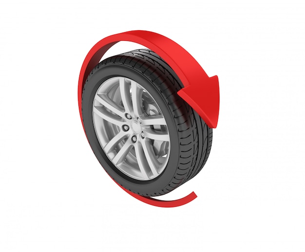 Car Wheel with Arrow