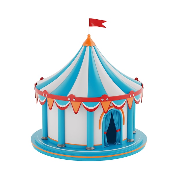 Cartoon Circus Tent Shelter 3d Rendering