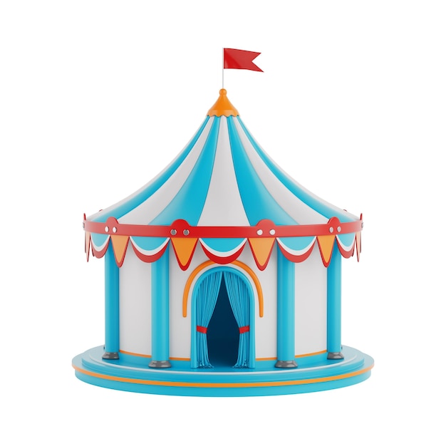 Cartoon Circus Tent Shelter 3d Rendering