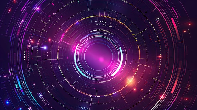 Celestial Circles Red and Blue Futuristic Rotation