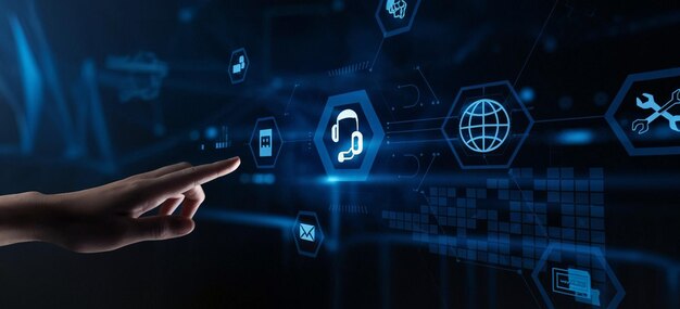 Chatbot computer program Support and customer service automation technology concept