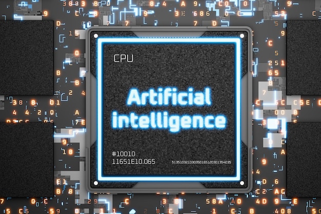 Chatbot of artificial intelligence Artificial intelligence will replace humans AI writes program code Artificial intelligence chip AI Artificial intelligence generates content 3D render