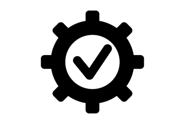 Check app icon flat tick sign black sign artwork