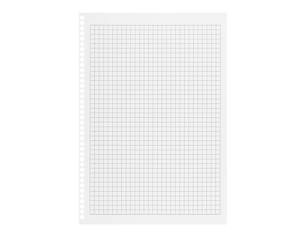 Checkered notebook with spiral binding on an isolated white background Perfect for education office supplies and creative project designs