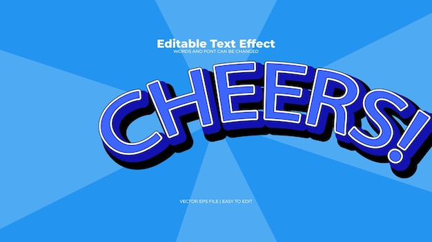 Cheers blue editable text effect