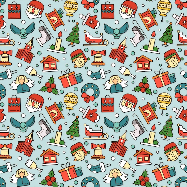 Christmas and new year illustrations for the holidays Gifts
