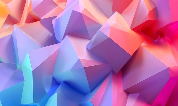 cinematic abstract 3d shapes with different color