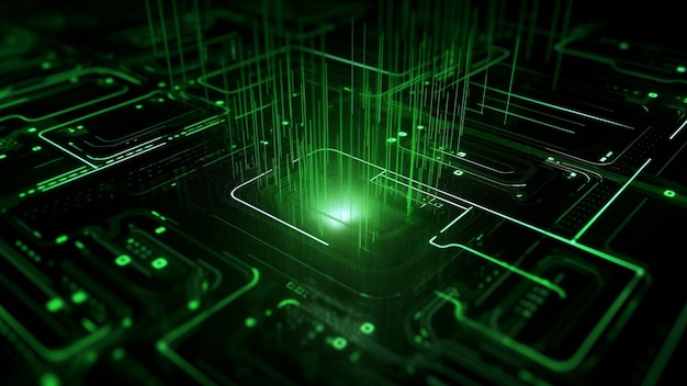circuitry nexus holographic tech processor hub abstract background futuristic website banner cpu