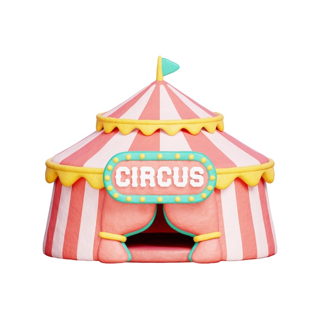 Circus Tent Carnival Amusement Park 3D rendering