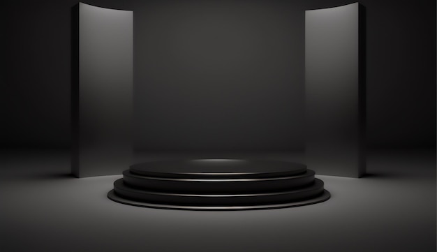 Clean black display stand for showcasing items
