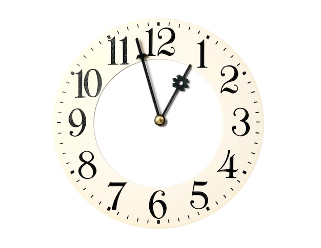 clock dial with roman numerals on white