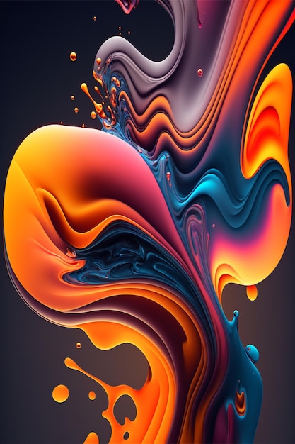 Close up of an abstract painting on a black background generative ai