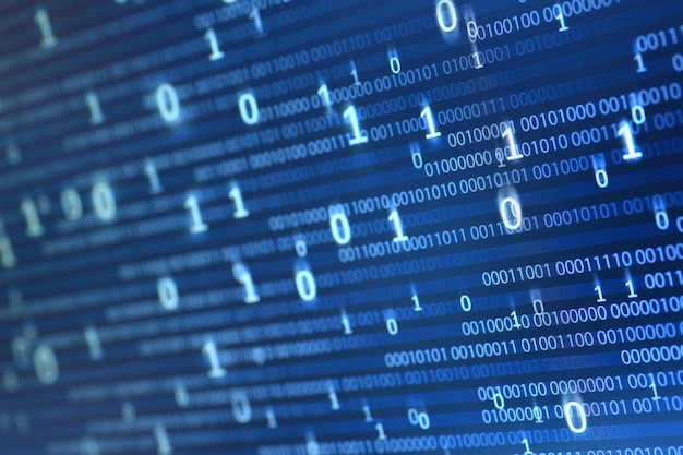 Close-up of binary code on screen