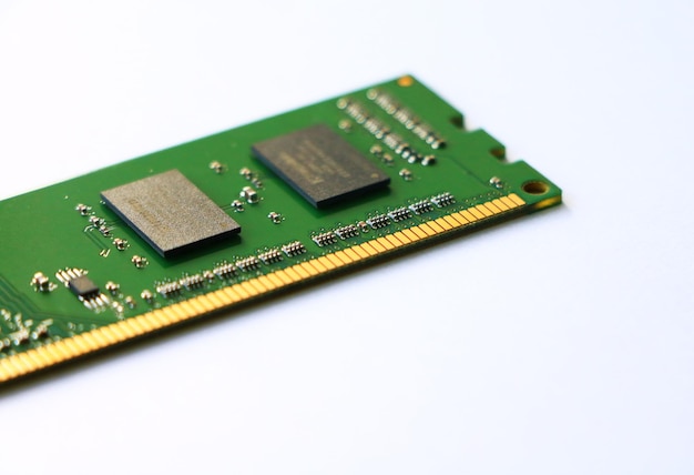 Close-up of circuit board on white background