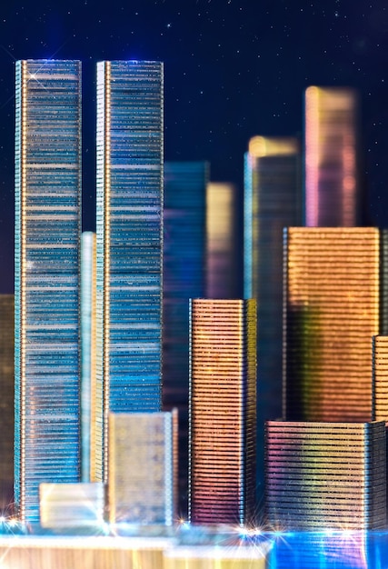 Close-up of city model
