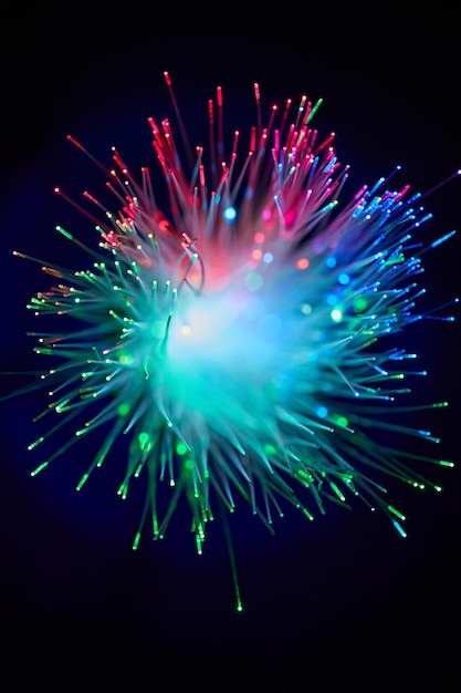 Close-up of fiber optics