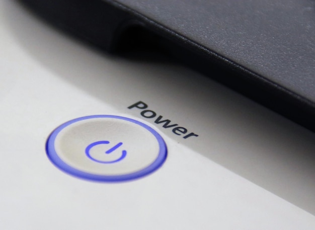 Close-up of power button