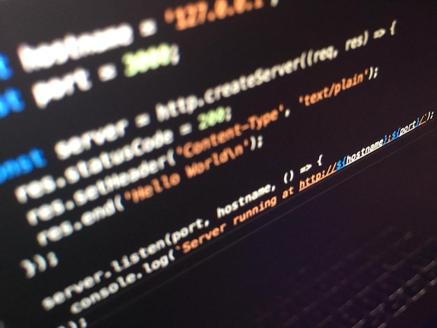 Close-up of program codes