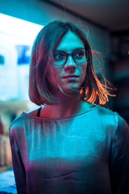 Close-up of thoughtful young woman