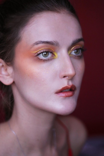 close-up of woman with eye make-up