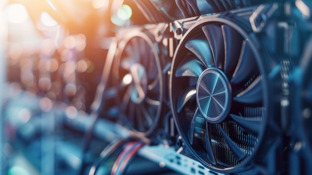 CloseUp of a Computer Cooling Fan