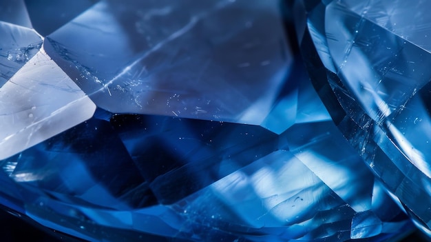 CloseUp of Polished Sapphire Gemstone with Smooth Textures and Deep Blue Hues for Jewel Analysis or Artistic Prints