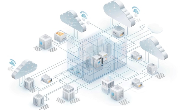Cloud computing architecture diagram showcasing scalable solutions for businesses