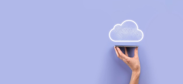 cloud computing conceptcloud for transfer datacloud computing big data center future infrastructure digital ai concept virtual hosting symbolicon upload downloadvirtual hosting symbol