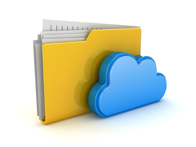 Cloud Computing with Yellow Folder