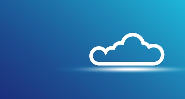 Cloud-ikon isoleret på blå baggrund