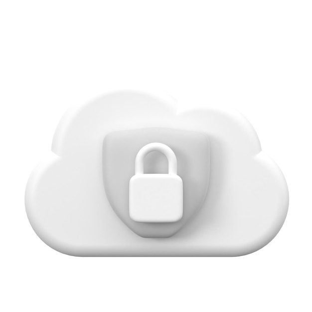 Cloud security 3D element 3D icon