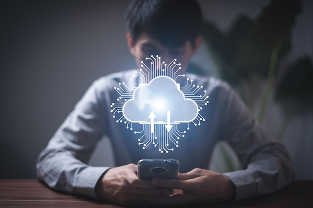 Cloud technology large storage networking and internet concepts metaverse system