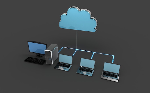 Clous computing concept. 3d illustration