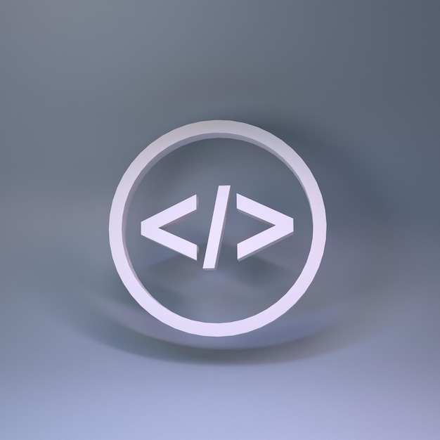 code symbol concept of programming 3d render