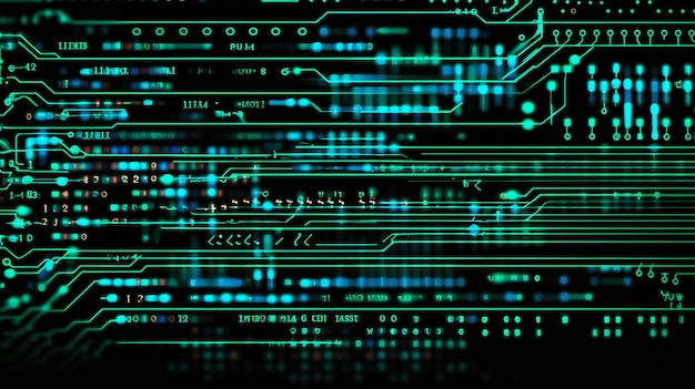 Coding and Cyberspace Abstract Background with Binary Code and Technology Elements