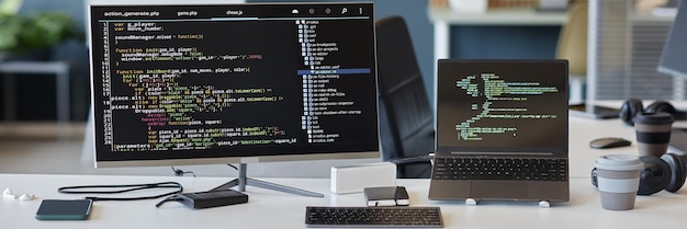 Coding environment showing code on multiple devices