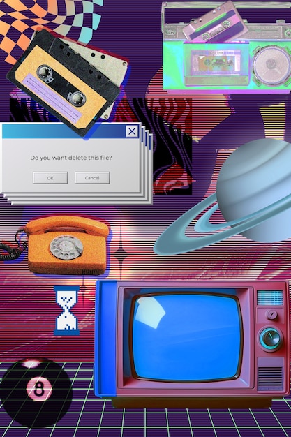 Collagedesign med maksimalistisk teknologi