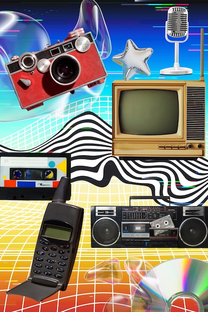 Collagedesign med maksimalistisk teknologi