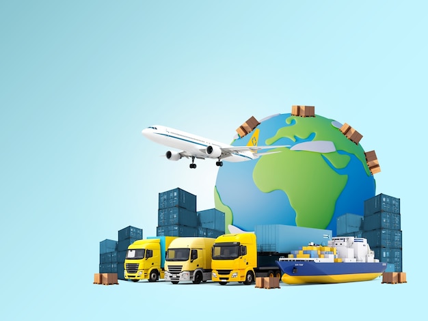 Collagedesign om logistik og transport
