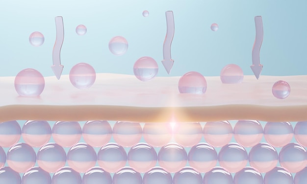 collagen serum drop on skin Skin Serum Skin Repair 3d illustration