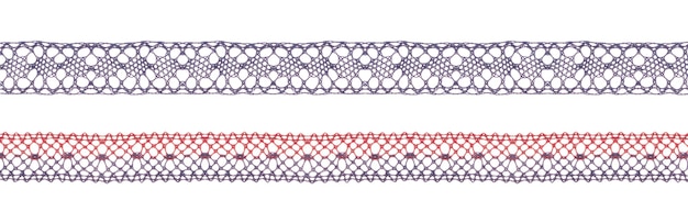 Color lace ribbons isolated view
