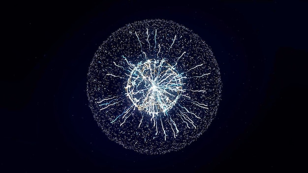 Colorful abstract animation of plasma ball lamp energy and beautiful zippers on the black background