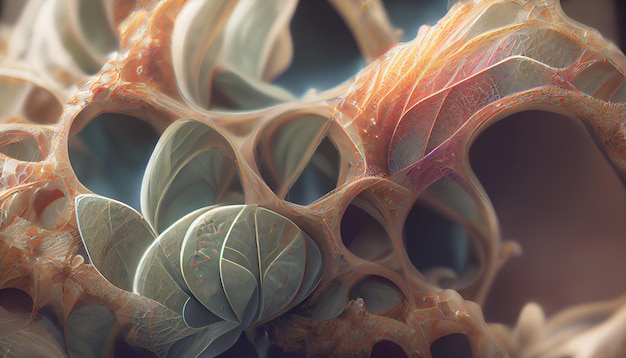 Colorful abstract fibonacci fractalized background inspired by biological microstructures Wallpaper