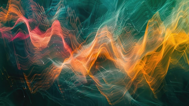 Colorful abstract painting with flowing lines and vibrant colors AIG51A